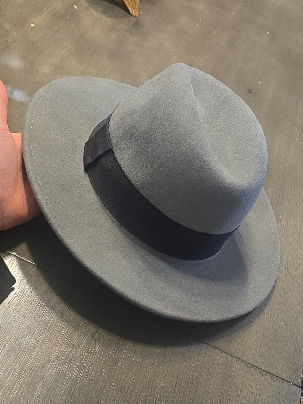 Classic Grey Felt Fedora with Black Band